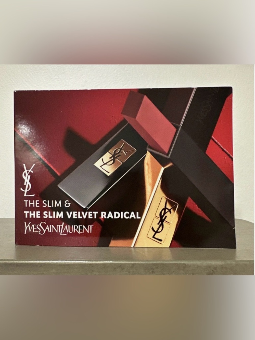 YSL The Slim & The Slim Velvet Radical Lipstick Sample With Brush